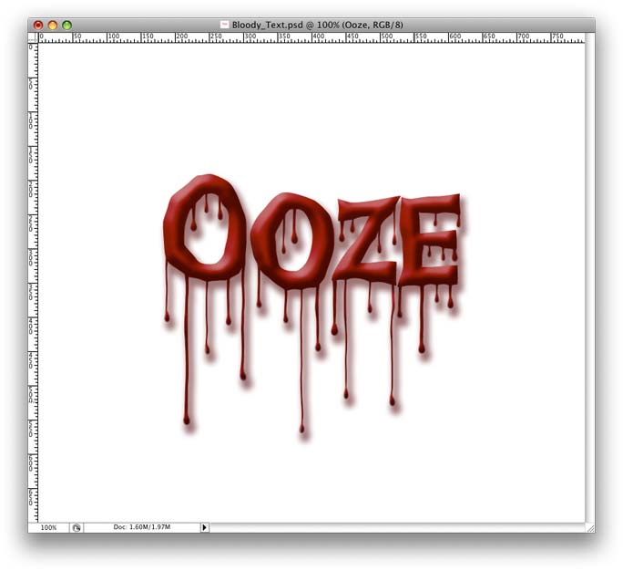 effect of layer style of dripping blood text effect