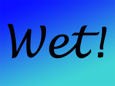 wet looking text